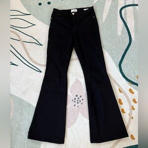 Frame Denim Black Wide Leg Jeans